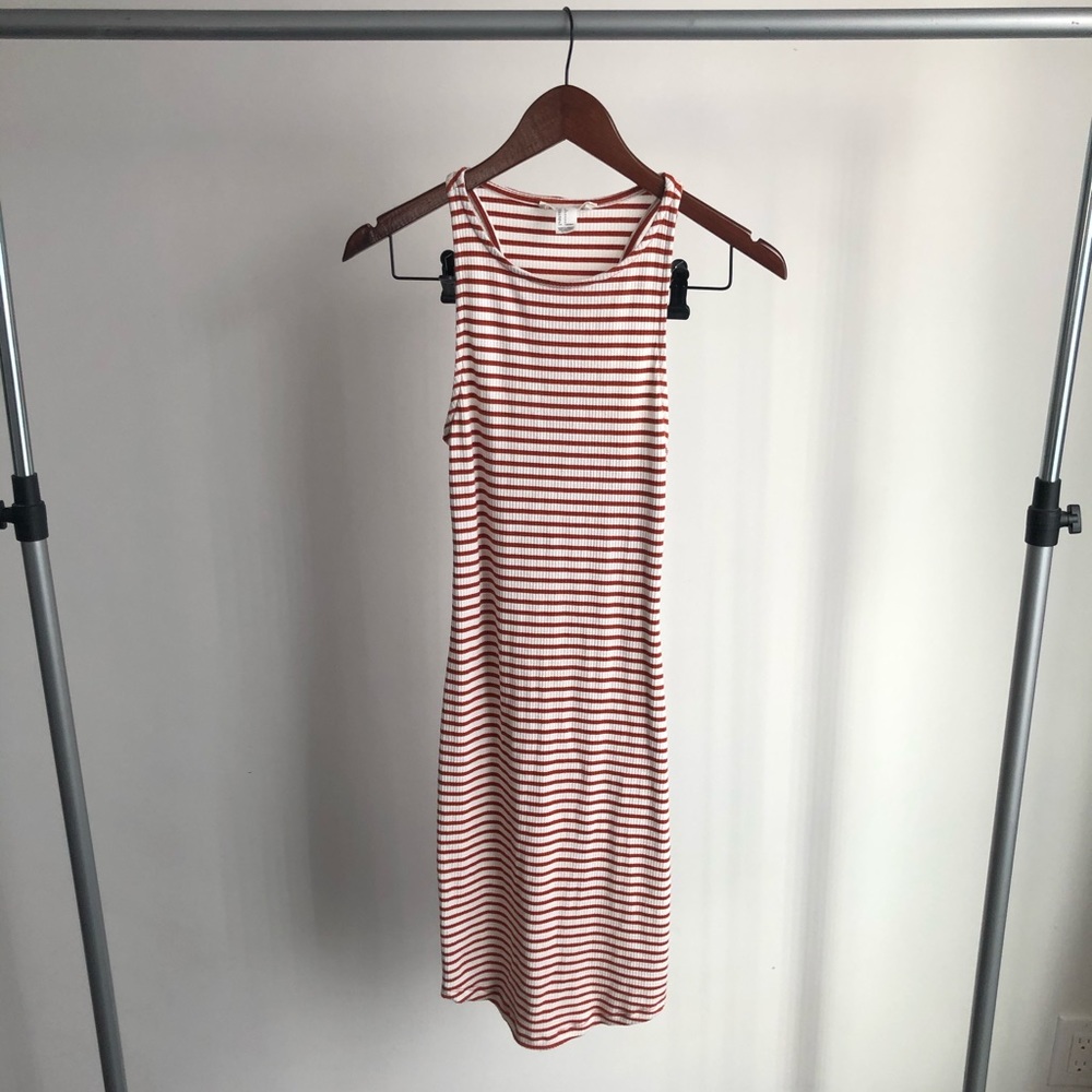 F21 Striped Racer Back Midi Dress